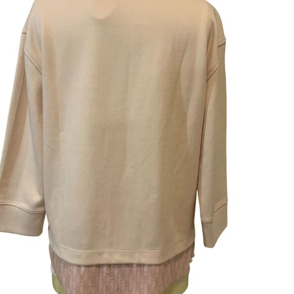J. Crew Blush Pink Sequin-Trim Sweatshirt B7027 S Small - Picture 6 of 11